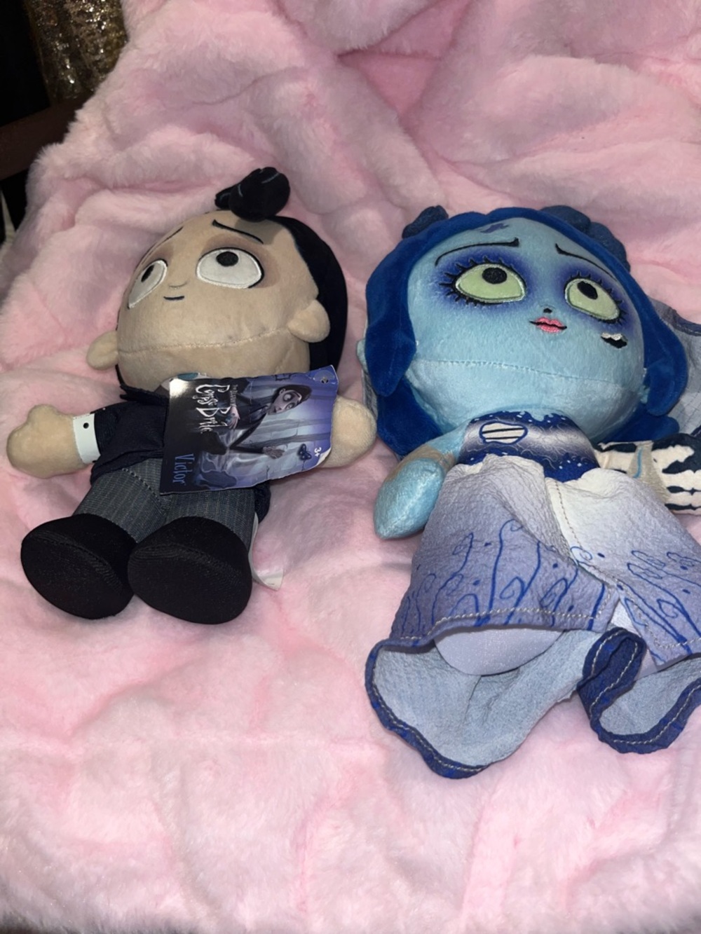Tim Burton Corpse Bride Emily&Victor Plush Dolls - Picture 4 of 6